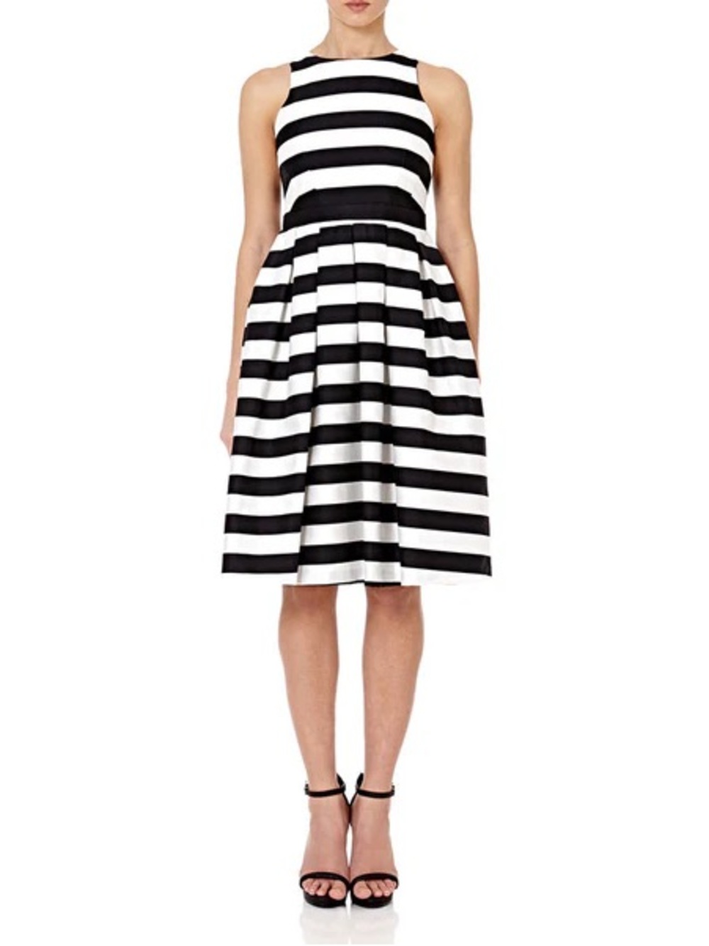 NEW Forever Unique Penny Black White Stripe Midi Dress 8